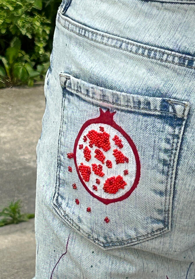 Hand-beaded Pomegranate